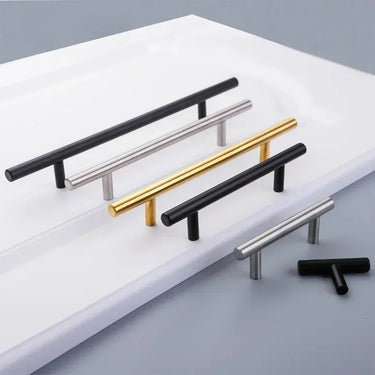 Arthritis-Friendly Stainless Steel Cabinet T-Bar Handles – Modern Kitchen & Furniture Pulls (6 Pack)